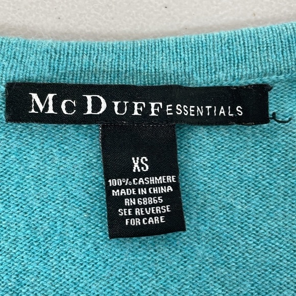 McDuff Essentials Sweater Women's XS Small Blue V-Neck Cashmere Pullover - Picture 11 of 13